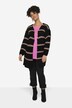 Cardigan aperto con righe e maniche lunghe