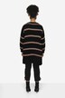 Cardigan aperto con righe e maniche lunghe