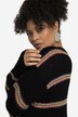 Cardigan aperto con righe e maniche lunghe