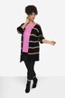 Cardigan aperto con righe e maniche lunghe