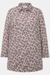 Skjortebluse i boxerform, sun print, med skjortekrave og lange ærmer