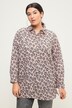 Skjortebluse i boxerform, sun print, med skjortekrave og lange ærmer