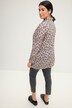 Skjortebluse i boxerform, sun print, med skjortekrave og lange ærmer