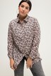 Skjortebluse i boxerform, sun print, med skjortekrave og lange ærmer