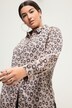 Skjortebluse i boxerform, sun print, med skjortekrave og lange ærmer