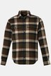 Chemise JP 1880 en flanelle à carreaux, manches longues et col Kent, coupe Modern Fit - jusqu'au 8 XL
