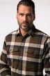 Chemise JP 1880 en flanelle à carreaux, manches longues et col Kent, coupe Modern Fit - jusqu'au 8 XL