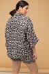 Muslin 3/4 Sleeve Leopard Print Button Down Shirt