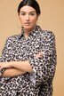 Muslin 3/4 Sleeve Leopard Print Button Down Shirt