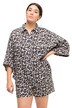 Halenka, oversize, mušelín, leopardí, límeček, krátké rukávy