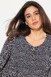 Bluse, smocket, rund hals, utsvingte lange ermer