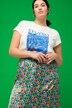 T-Shirt, Classic Shape, Floral-Print, Rundhals, Halbarm