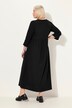 Robe midi avec fermeture zippée, décolleté en V, manches 3/4 avec volants