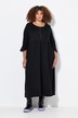 Robe midi avec fermeture zippée, décolleté en V, manches 3/4 avec volants