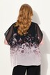 Blouse en mousseline doublée, col rond et manches courtes. Imprimé à fleurs.