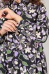 Lang bluse, blomster, A-linje, skjortekrage, lange ermer