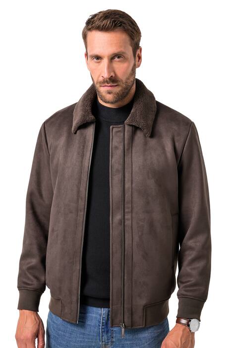 Bomber JP AWARE, kožený vzhled, teddy podšívka, GRS certifikované materiály, do 7XL