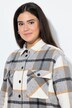 Surchemise à carreaux oversize, manches longues et col chemise