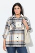 Surchemise à carreaux oversize, manches longues et col chemise