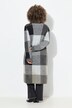 Cardigan long à carreaux, coupe ouverte avec poches