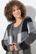 Cardigan long à carreaux, coupe ouverte avec poches