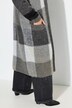 Cardigan long à carreaux, coupe ouverte avec poches