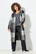 Cardigan long à carreaux, coupe ouverte avec poches
