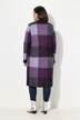 Cardigan long à carreaux, coupe ouverte avec poches