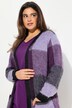 Cardigan long à carreaux, coupe ouverte avec poches