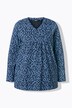 Geometric Print 3/4 Sleeve Pleated Tee