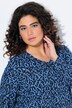 Geometric Print 3/4 Sleeve Pleated Tee