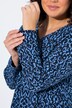 Geometric Print 3/4 Sleeve Pleated Tee