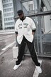 STHUGE T-skjorte, halvermet, oversized, brysttrykk, college-krage, opp til 8 XL