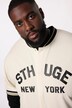STHUGE T-skjorte, halvermet, oversized, brysttrykk, college-krage, opp til 8 XL