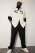 STHUGE T-skjorte, halvermet, oversized, brysttrykk, college-krage, opp til 8 XL