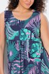 Robe en jersey imprimé, sans manches, coupe évasée et col rond