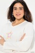 T-shirt avec étoiles et bords roulottés, décolleté en V et manches longues, coupe évasée