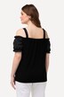 Klederdrachtblouse, vetersluiting, kant, korte mouwen, schouderbandjes
