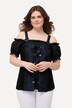 Klederdrachtblouse, vetersluiting, kant, korte mouwen, schouderbandjes