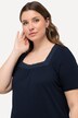 Chemise de nuit avec dentelle, encolure carrée et manches courtes