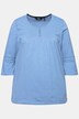 Maglia dal taglio svasato con pieghe decorative, scollo a girocollo e maniche a 3/4 con volant