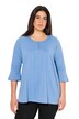 Tričko, ozdobné sklady, A střih, kulatý výstřih, 3/4 volánové rukávy
