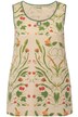 Pyžamový top, květy, kulatý výstřih, bez rukávů, biobavlna