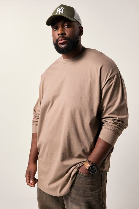 Langarmshirt, Basic, oversized, bis 8 XL