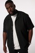 Chemise en jersey FLEXLASTIC® STHUGE, manches courtes, fines rayures et col cubain, coupe Modern Fit - jusqu'au 8 XL