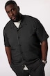 Chemise en jersey FLEXLASTIC® STHUGE, manches courtes, fines rayures et col cubain, coupe Modern Fit - jusqu'au 8 XL