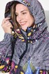 Functionele regencape, unisex, print, capuchon