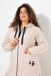 Lang teddyjakke, hjerte, oversize, hætte