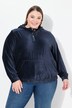 Hættetrøje i fløjl, oversize, hætte, lange ærmer, gummikant