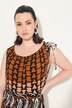Robe en jersey sans manches avec décolleté plissé et encolure ronde